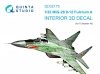 Quinta Studio QD32175 MiG-29 9-12 Fulcrum A 3D-Printed & coloured Interior on decal paper (Trumpeter) 1/32